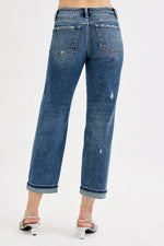 RISEN Full Size Low Rise Crop Boyfriend Jeans Plus Size - Ladyez