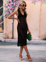 Openwork Johnny Collar Cover Up Dress - Ladyez