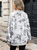 Camouflage Print Mock Neck Sweatshirt