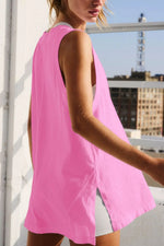 Side Slit V-Neck Tank