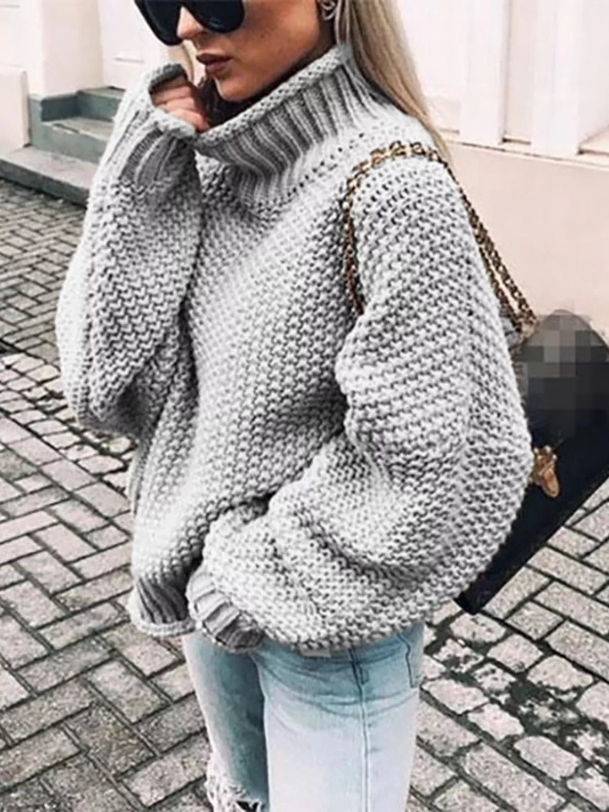 Chunky Knit Turtleneck Sweater