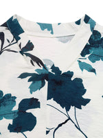 Printed V-Neck Long Sleeve Blouse