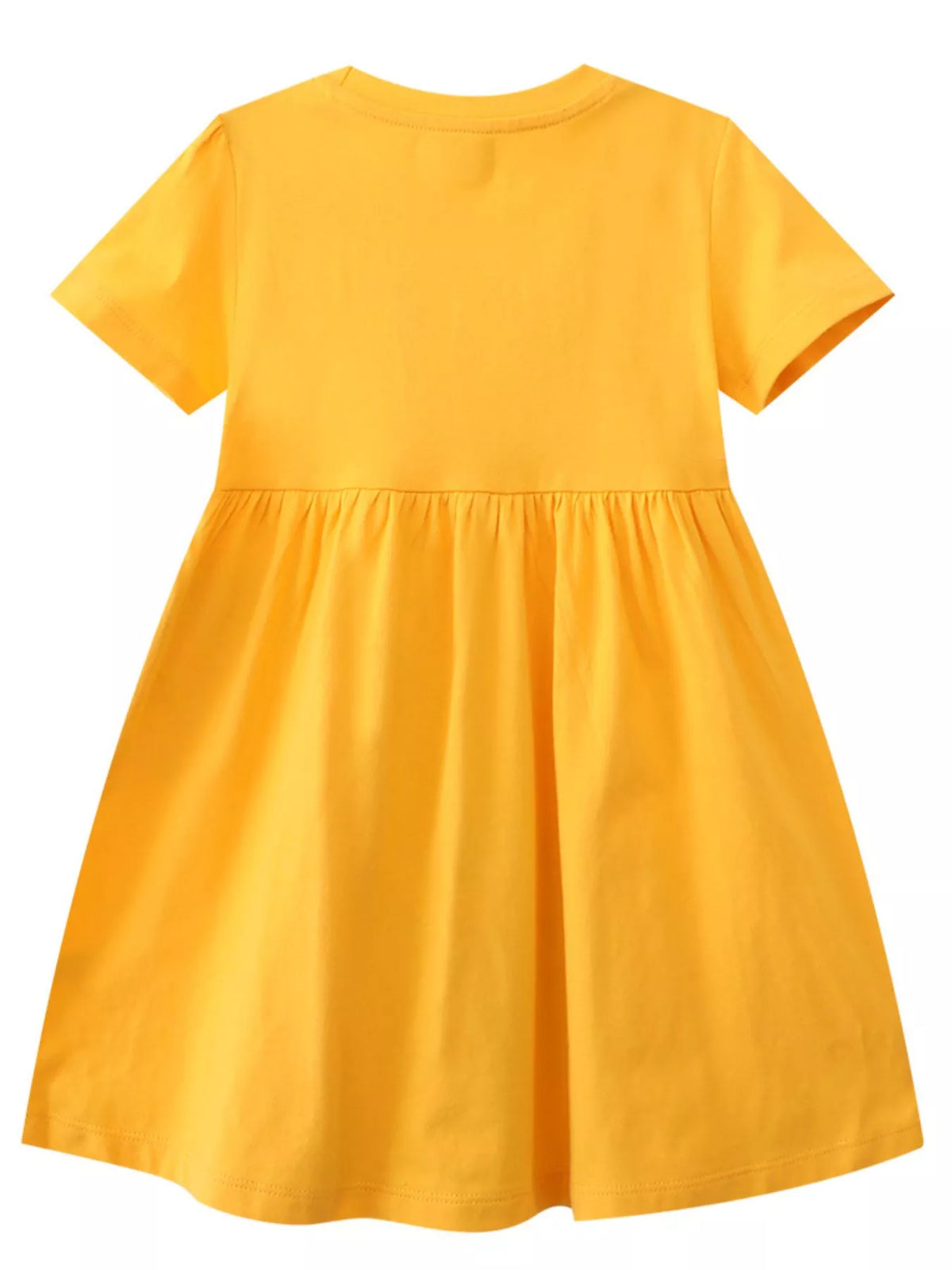 Children's Butterfly & Rainbow Round Neck Casual Dress