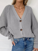 Full Size Chunky Knit Button-Down Cardigan Plus Size