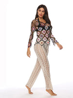 Cutout Drawstring High Waist Swim Pants - Ladyez