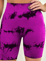 Tie-Dye High Waist Active Shorts - Ladyez