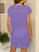 Openwork Round Neck Cover-Up - Ladyez