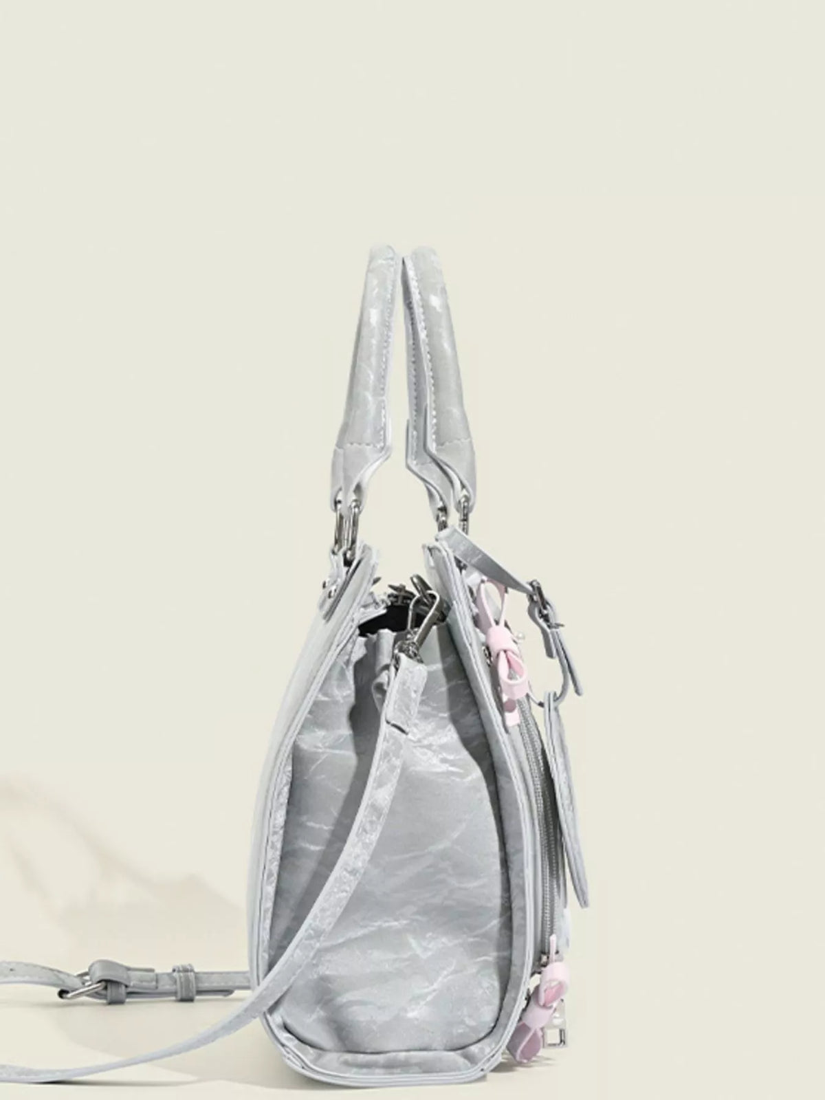 Clear Window Crossbody Bag with Bow Accents