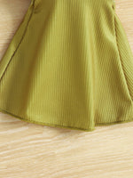 Children's Printed Bodysuit & Flare Leg Pants & Headband 3-Piece Set