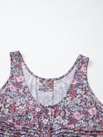 Floral Print Button Front Tank Top