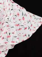 Floral Print V-Neck Flutter Sleeves Midi Dress