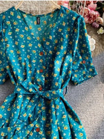 Floral Print V-Neck Midi Dress