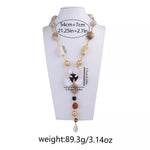 Alloy Dripping Oil Flower Resin Y-Shaped Necklace