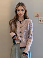 Cable Knit Button Up Cardigan