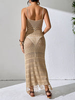 Openwork Scoop Neck Cover-Up Dress - Ladyez