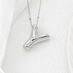 Copper Bubble Letter Pendant Necklace