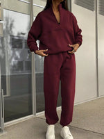 Half Zip Sweatshirt and Pants Set