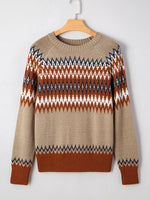 Color Block Crew Neck Sweater