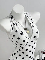 Polka Dot Halter Neck Romper