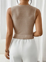 Striped Knit V-Neck Vest