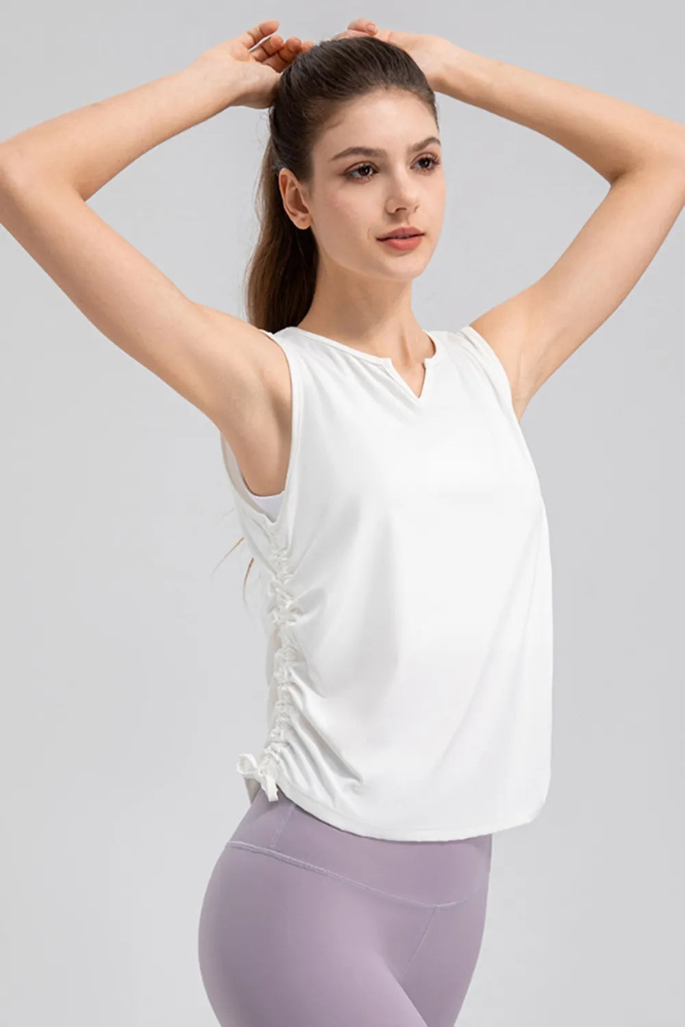 Notched Wide Strap Active Tank - Ladyez