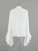 Ruffle Trim Flounce Sleeve Blouse