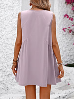 Mandy V-Neck Sleeveless Mini Dress - Ladyez