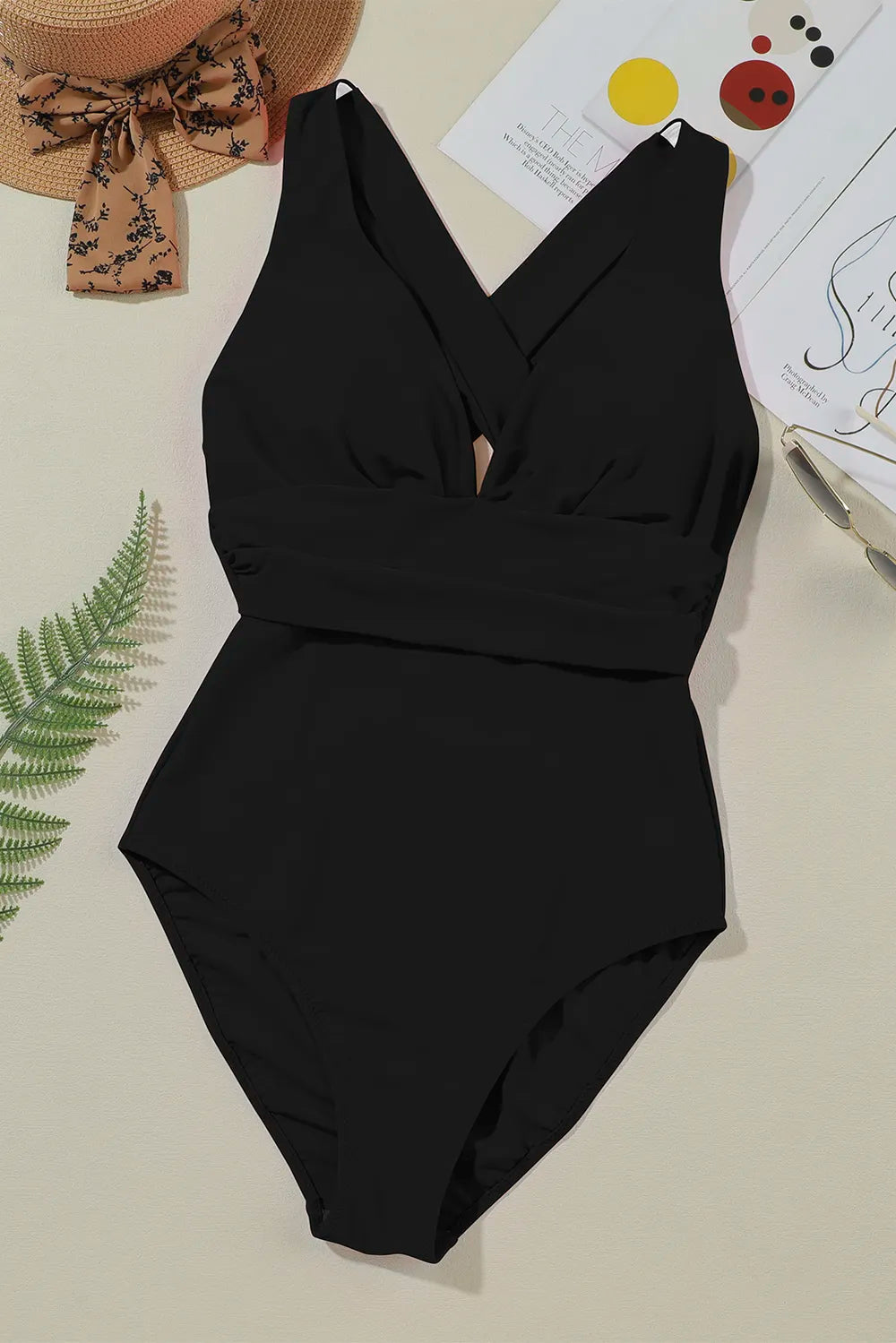 Crisscross Wide Strap One-Piece Swimwear - Ladyez
