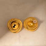 Twisted Rope Circle Stud Earrings