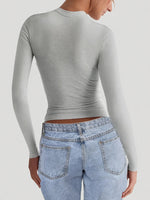 Square Neck Long Sleeve T-Shirt