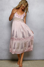 POL Smocked Waistband Floral Midi Cami Dress