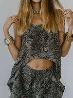 Printed Scoop Neck Tank - Ladyez