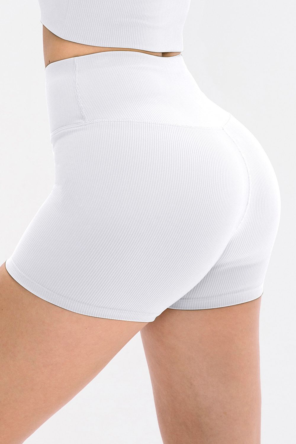 Slim Fit Wide Waistband Sports Shorts - Ladyez