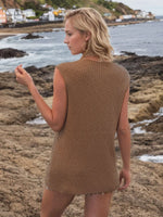 Button Down Eyelet V-Neck Sweater Vest
