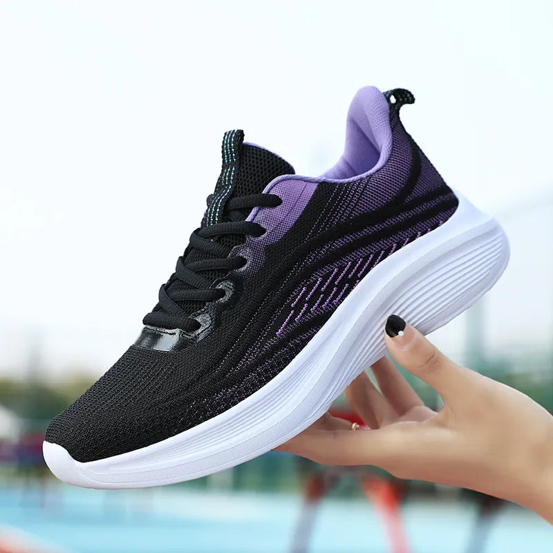 Mesh Breathable Lace Up Athletic - Ladyez