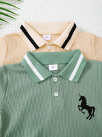 Children's Unicorn Embroidered Short Sleeve Polo