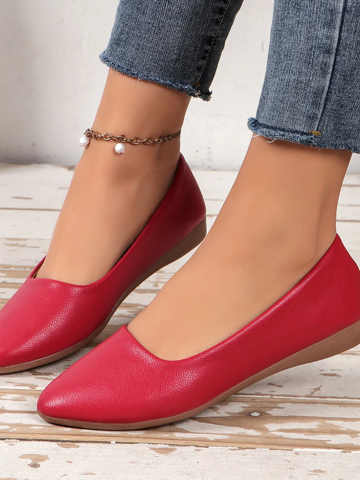 Point Toe Flat Slip-Ons