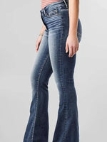High-Rise Flare Gradient Wash Jeans - Ladyez