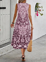 Printed Sleeveless Midi Dress