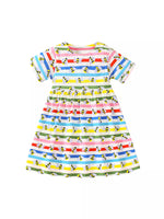 Children's Striped Bee Print Casual Dress
