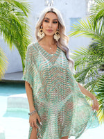 Angel Wings Multicolored Openwork Tassel Slit Cover-Up - Ladyez