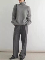 Turtleneck Dropped Shoulder Sweater