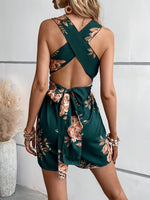 Crisscross Back Printed Romper