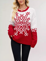 Christmas Snowflake Round Neck Sweater