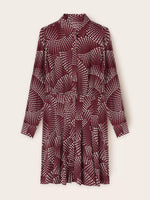 Printed Long Sleeve Mini Shirt Dress