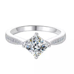 1 Carat 925 Sterling Silver Moissanite Geometric Ring