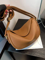 Elegant Leather Crescent Crossbody Bag