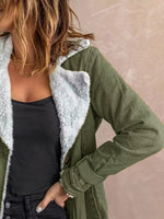 Full Size Sherpa Lined Button Up Outerwear Plus Size