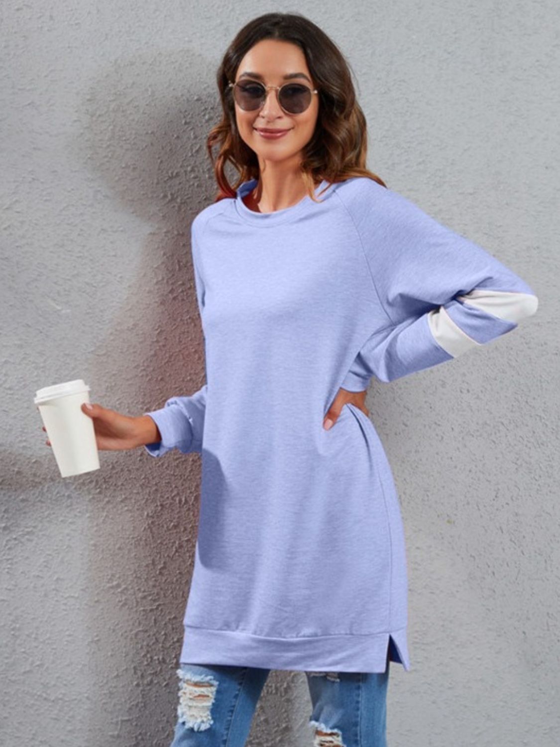 Full Size Striped Round Neck Long Sleeve T-Shirt - Ladyez