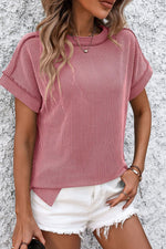 Mandy Striped Round Neck Short Sleeve T-Shirt - Ladyez